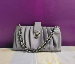 ⛓️ Stylish Grey Ruched Bag ⛓️