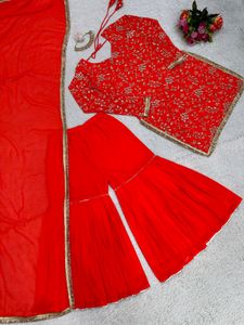 Red Colour Sharara
