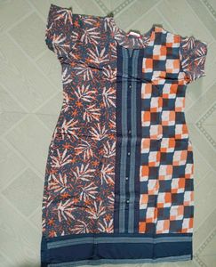 Blue With Orange Kurta