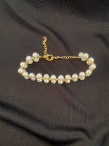 Pearl and Gold Beaded Bracelet
