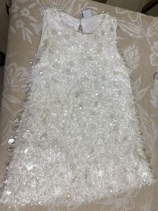 Sparkly White Sleeveless Dress