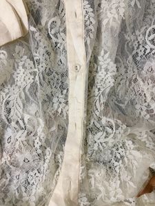 imported Vintage Lace Sheer Blouse