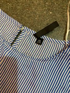 Striped Tie-Front Top with Floral Embroidery