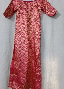 Pink Chanderi Silk Kurti