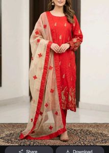 Elegant Red Kurta  with Dupatta