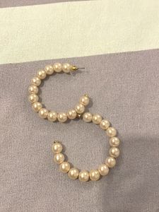Chic Faux Pearl Hoop Earrings