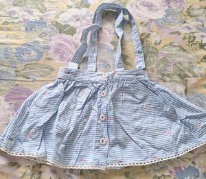 Baby Girls Blue Striped Pinafore Dress