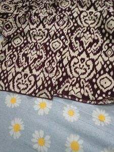 Boho Print Square Neck Puff Sleeve Top