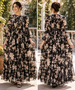 Elegant Floral Maxi Dress with Belt