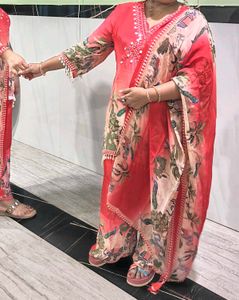 Elegant red Kurta Set with Dupatta