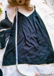 Black Lingerie Set - Bra &amp; Nightgown