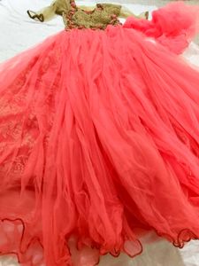 Elegant Peach Ethnic Gown