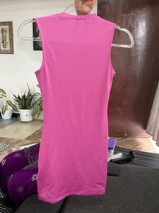 Pink Butterfly Rhinestone Mini Dress