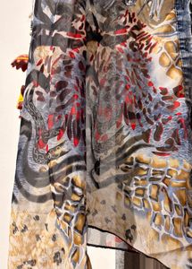 Unique Denim &amp; Print Fringe Shirt