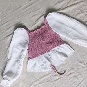 Corset Puff Sleeve Bustier Cute Top