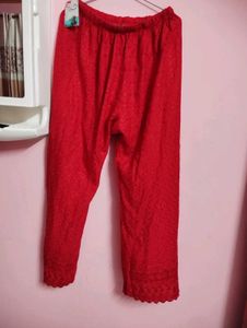 Red Embroidered Palazzos