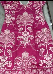 Beautiful Magenta Floral Kurta Set