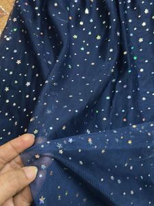 Sparkly Star Navy Dress in Net fabric