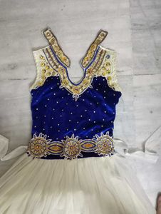 Blue-White Party Gown For Women