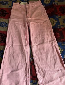 H&amp;M High Waist Trouser/Jeans For Women - Baby Pink