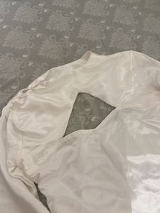 Elegant White satin party dress
