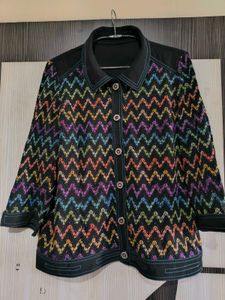 Stylish Chevron Knit Jacket