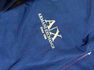 AX Armani Exchange Blue Zip-Up Hoodie