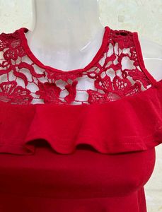 Hot Red Mini Dress For Girl's