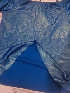 Royal Blue Metallic Cold Shoulder Strappy Top