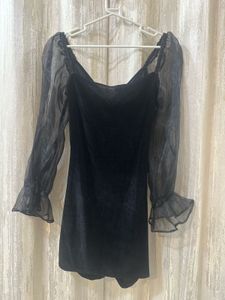 Elegant Black Velvet Dress