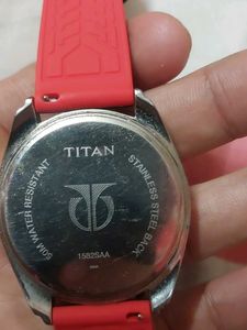 Titan Watch with Black &amp; Red Strap