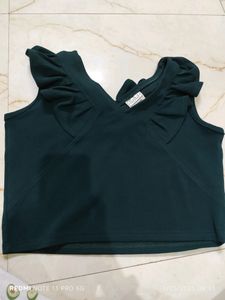 Beautiful Ruffle Sleeve Crop Top
