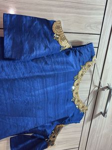 Elegant Royal Blue Cold Shoulder Kurta