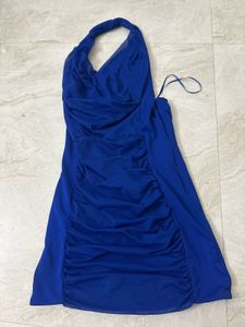 Zara Blue Halter Neck Dress