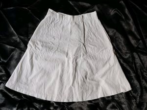 Korean White Denim Skirt Size Small