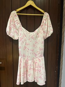 Chic Floral Print Mini swimDress