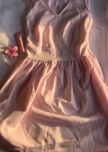 Cute Pink V-Neck Dress