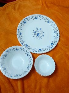Dinner Set ( Plate, Small And Big Bowl)