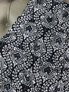 Black &amp; White Printed Off-Shoulder Kurti