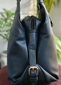 Black Textured Shoulder Bag
