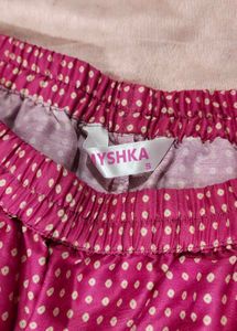 Vibrant Pink Polka Dot sharara set