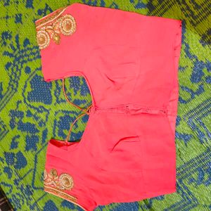 pink heavy georgette saree