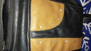 Stylish Black Crossbody Bag with Tan Accents