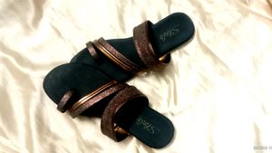 Copper Colour Flat Foot Wear New