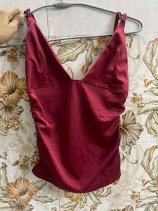 shein Satin Halter Neck Tank Top