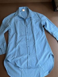 Light Blue Oversized Button-Up Shirt