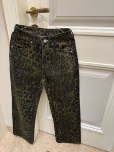 Leopard Print Denim Jeans