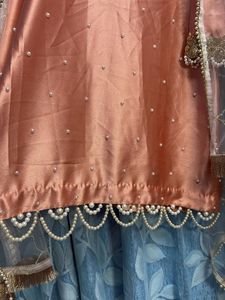 Peach Kurta Set with Dupatta