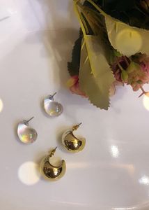 Chic Hoop & Iridescent Ball Earrings Set