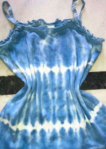 Blue Tie-Dye Spaghetti Strap Top